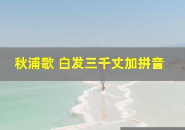 秋浦歌 白发三千丈加拼音